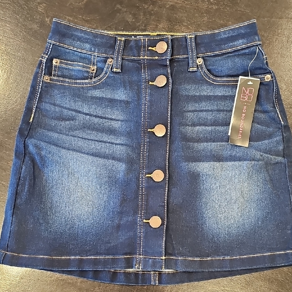 NOBO Dark Blue High Rise Denim Mini Skirt Size 5 NEW